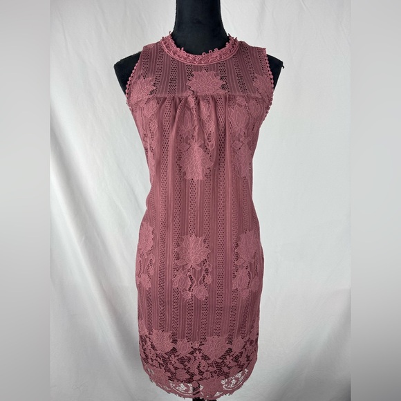 No Boundaries Dresses & Skirts - No Boundaries Pink Lace Floral Mini Dress
